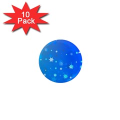 Blue Hot Pattern Blue Star Background 1  Mini Magnet (10 Pack) 