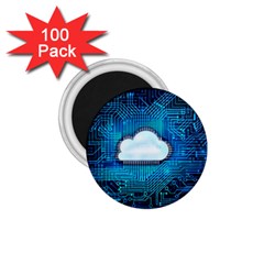 Circuit Computer Chip Cloud Security 1 75  Magnets (100 Pack) 