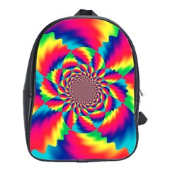 Colorful Psychedelic Art Background School Bags(large) 