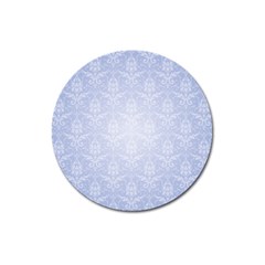 Damask Pattern Wallpaper Blue Magnet 3  (round)