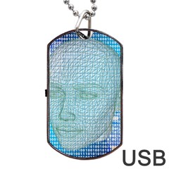 Digital Pattern Dog Tag Usb Flash (one Side)