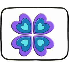 Light Blue Heart Images Double Sided Fleece Blanket (mini) 