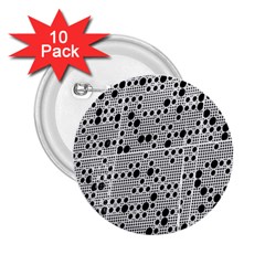 Metal Background Round Holes 2 25  Buttons (10 Pack) 