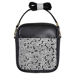 Metal Background Round Holes Girls Sling Bags