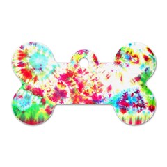 Pattern Decorated Schoolbus Tie Dye Dog Tag Bone (two Sides)