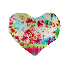 Pattern Decorated Schoolbus Tie Dye Standard 16  Premium Heart Shape Cushions