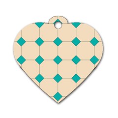 Tile Pattern Wallpaper Background Dog Tag Heart (two Sides)