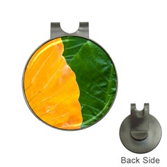 Wet Yellow And Green Leaves Abstract Pattern Hat Clips With Golf Markers