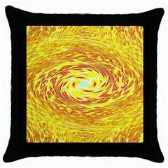 Yellow Seamless Psychedelic Pattern Throw Pillow Case (black)