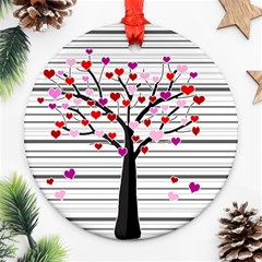 Love Tree Round Ornament (two Sides)