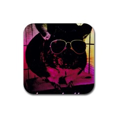 Maggie Chinchillin Version 2 Rubber Coaster (square) 