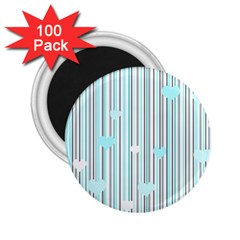 Cyan Love 2 25  Magnets (100 Pack) 