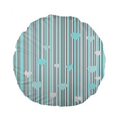 Cyan Love Standard 15  Premium Flano Round Cushions