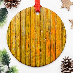 Background Wood Lath Board Fence Ornament (round)