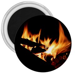 Bonfire Wood Night Hot Flame Heat 3  Magnets