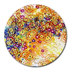 Canvas Acrylic Design Color Round Mousepads