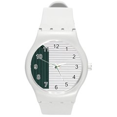 Construction Design Door Exterior Round Plastic Sport Watch (m)