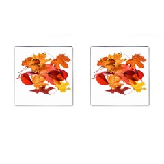 Autumn Leaves Leaf Transparent Cufflinks (square)