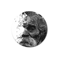 Grandfather Old Man Brush Design Magnet 3  (round)