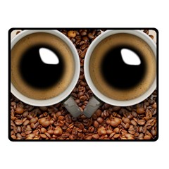 Owl Coffee Art Double Sided Fleece Blanket (small)  by Nexatart