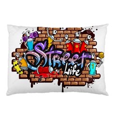 Graffiti Word Characters Composition Decorative Urban World Youth Street Life Art Spraycan Drippy Bl Pillow Case by Foxymomma