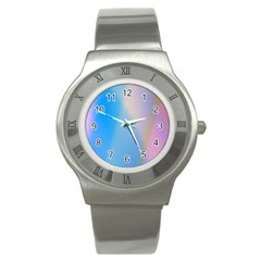 Twist Blue Pink Mauve Background Stainless Steel Watch