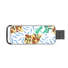 Broken Tile Texture Background Portable Usb Flash (two Sides)