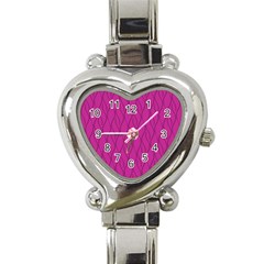 Magenta Pattern Heart Italian Charm Watch by Valentinaart