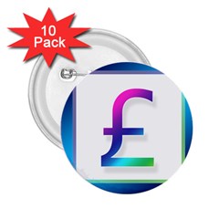 Icon Pound Money Currency Symbols 2 25  Buttons (10 Pack)  by Nexatart