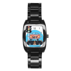 Semaphore Car Road City Traffic Stainless Steel Barrel Watch by Nexatart