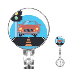 Semaphore Car Road City Traffic Stainless Steel Nurses Watch by Nexatart