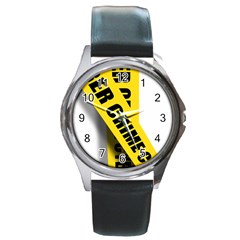 Internet Crime Cyber Criminal Round Metal Watch