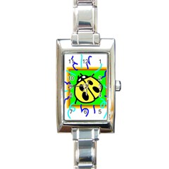 Insect Ladybug Rectangle Italian Charm Watch