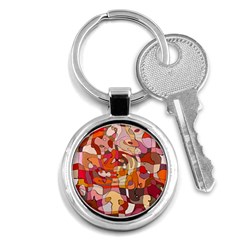 Abstract Abstraction Pattern Modern Key Chains (round) 