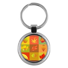 Autumn Leaves Colorful Fall Foliage Key Chains (round)  by Nexatart