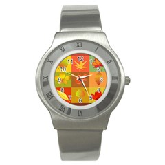 Autumn Leaves Colorful Fall Foliage Stainless Steel Watch by Nexatart