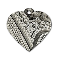 Arches Fractal Chaos Church Arch Dog Tag Heart (one Side) by Nexatart