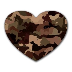 Background For Scrapbooking Or Other Camouflage Patterns Beige And Brown Heart Mousepads by Nexatart