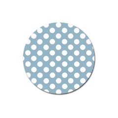 Blue Polkadot Background Magnet 3  (round)