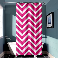 Chevrons Stripes Pink Background Shower Curtain 36  X 72  (stall) 