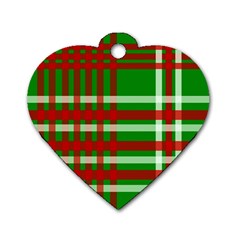 Christmas Colors Red Green White Dog Tag Heart (one Side) by Nexatart