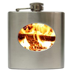 Fire Flame Wood Fire Brand Hip Flask (6 Oz) by Nexatart