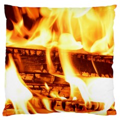 Fire Flame Wood Fire Brand Large Cushion Case (two Sides) by Nexatart