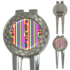 Rainbow Geometric Design Spectrum 3-in-1 Golf Divots by Nexatart