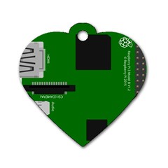 Raspberry Pi 3 Vector Dog Tag Heart (one Side) by Nexatart