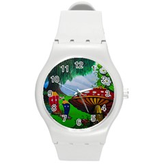 Kindergarten Painting Wall Colorful Round Plastic Sport Watch (m)