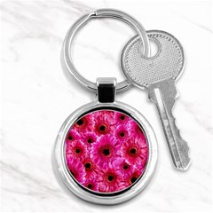 Gerbera Flower Nature Pink Blosso Key Chains (round)  by Nexatart