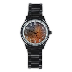 Typography Stainless Steel Round Watch