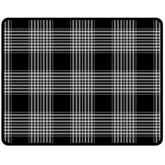 Plaid Checks Background Black Fleece Blanket (medium) 