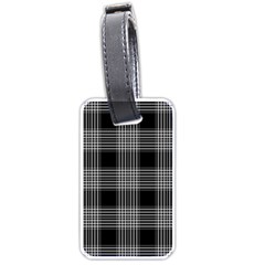 Plaid Checks Background Black Luggage Tags (one Side) 